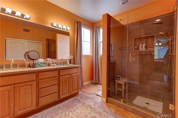 Bathroom, Dual Sink Vanities, Glass Shower, Interior