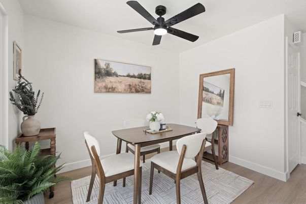 Dining room, Interior, Wood Texture Flooring