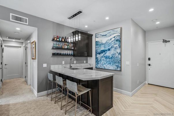 Interior, Pendant Lights, Recessed Lighting, Wood Texture Flooring
