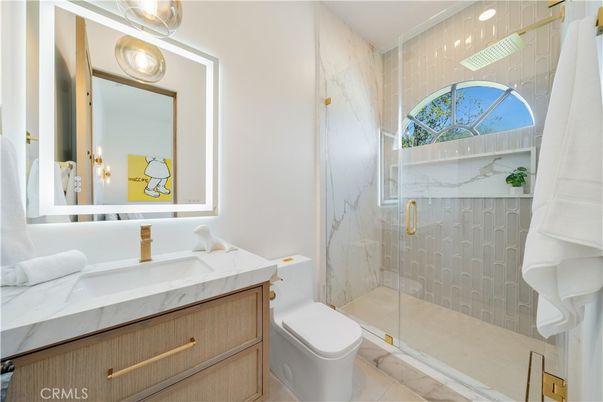Bathroom, Glass Shower, Interior, Marble Walls