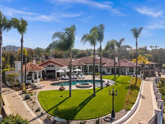 Backyard, Exterior, Facade, Pool, Mediterranean