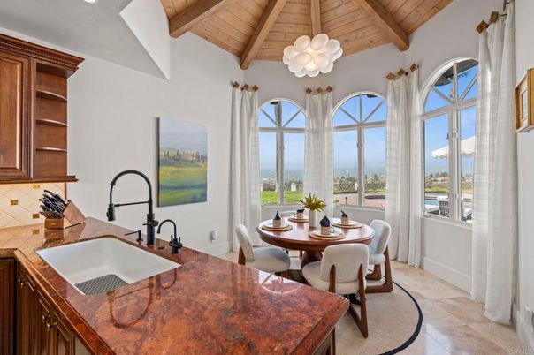 Dining room, Interior, Kitchen, Recessed Lighting, Water, Wooden Beams, Wooden Ceilings