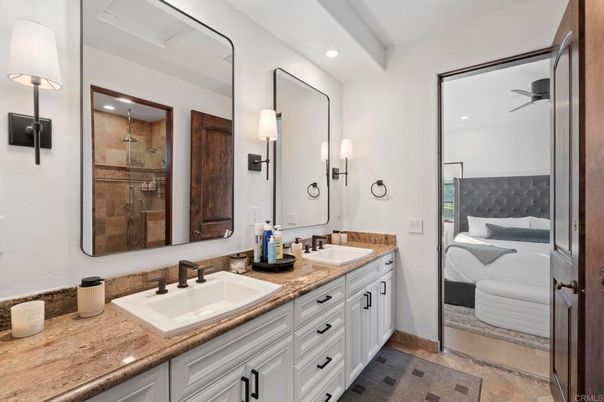 Bathroom, Bedroom, Dual Sink Vanities, Glass Shower, Interior, Recessed Lighting
