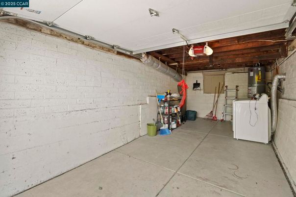 Garage, Interior, Stone Walls, Wooden Beams