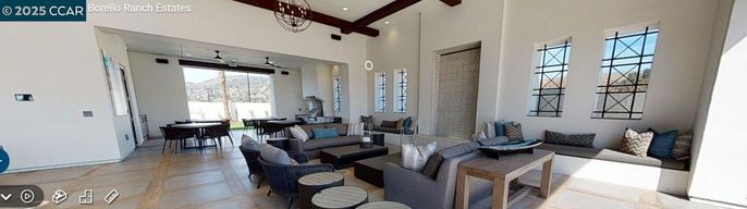 Dining room, Interior, Living room, Pendant Lights, Recessed Lighting, Wooden Beams