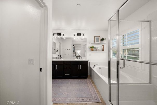 Bathroom, Dual Sink Vanities, Glass Shower, Interior