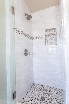 Bathroom, Glass Shower, Interior, Marble Walls