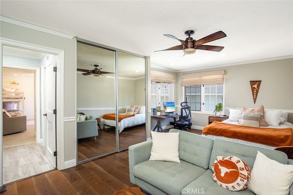 Bedroom, Home Office, Interior, Recessed Lighting, Wood Texture Flooring