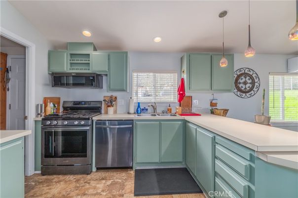 Interior, Kitchen, Pendant Lights, Recessed Lighting, Stainless Steel Appliances