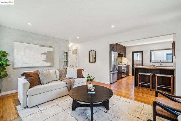 Interior, Kitchen, Living room, Recessed Lighting, Stainless Steel Appliances, Wood Texture Flooring