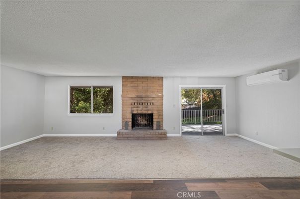 Empty room, Fireplace, Interior, Wood Texture Flooring