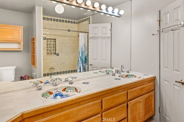 Bathroom, Dual Sink Vanities, Interior, Tile Countertops