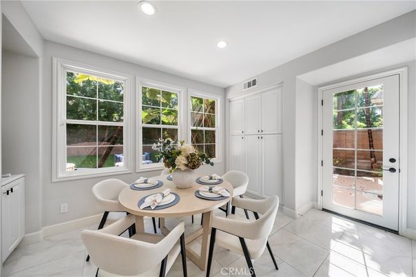 Dining room, Interior, Marble, Recessed Lighting