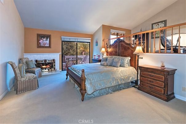 Bedroom, Fireplace, Interior