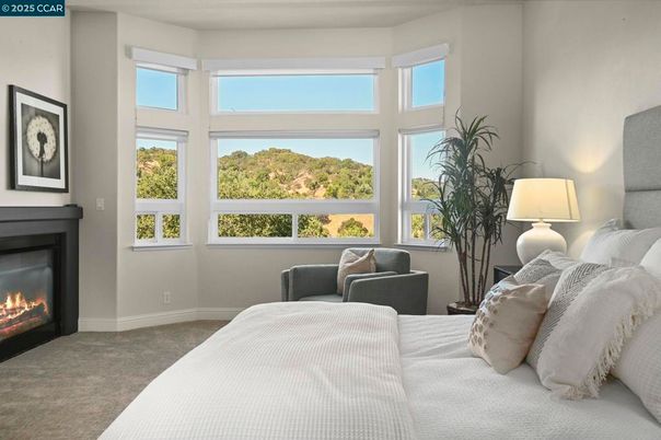 Bedroom, Fireplace, Interior