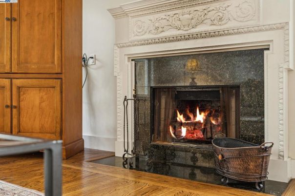 Fireplace, Interior, Wood Texture Flooring