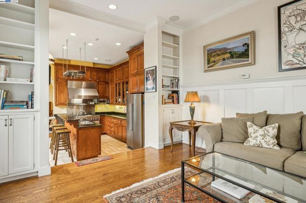 Interior, Kitchen, Living room, Pendant Lights, Recessed Lighting, Stainless Steel Appliances, Wood Texture Flooring