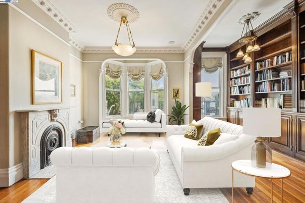 Fireplace, Interior, Living room, Pendant Lights, Wood Texture Flooring