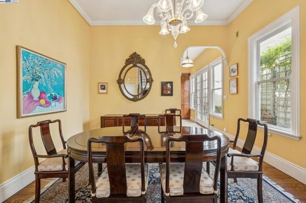 Chandelier, Dining room, Interior, Wood Texture Flooring