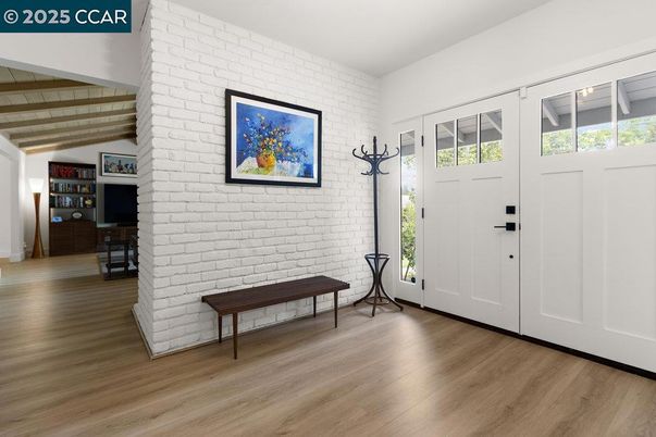 Interior, Stone Walls, Wood Texture Flooring