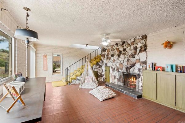 Fireplace, Interior, Stone Walls