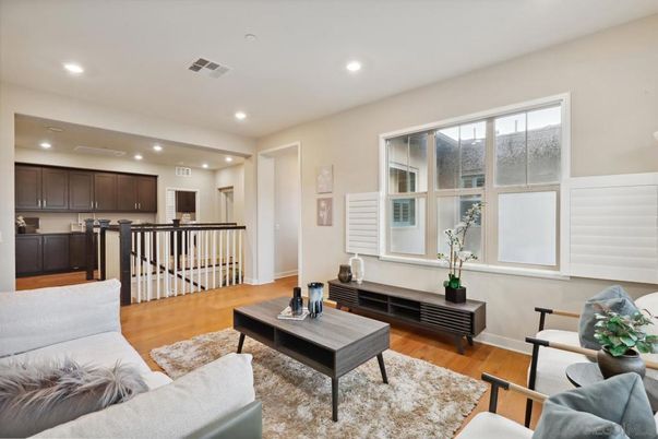 Interior, Kitchen, Living room, Recessed Lighting, Wood Texture Flooring