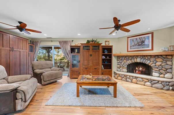 Fireplace, Interior, Recessed Lighting, Wood Texture Flooring