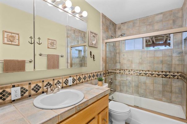 Bathroom, Glass Shower, Interior, Tile Countertops