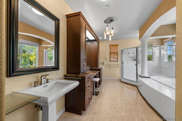 Bathroom, Dual Sink Vanities, Interior, Pendant Lights