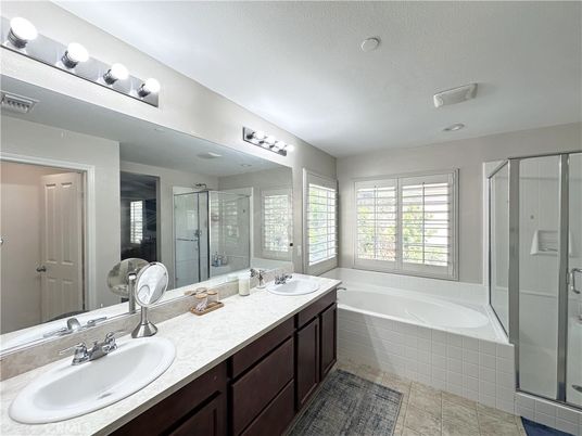 Bathroom, Dual Sink Vanities, Glass Shower, Interior
