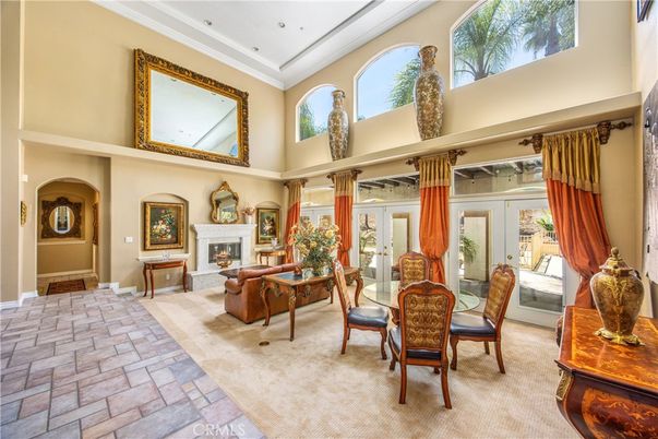Dining room, Fireplace, Interior, Living room, Recessed Lighting