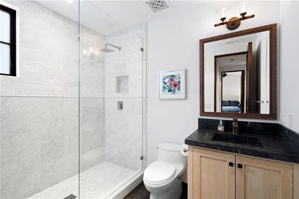 Bathroom, Glass Shower, Interior, Marble Walls