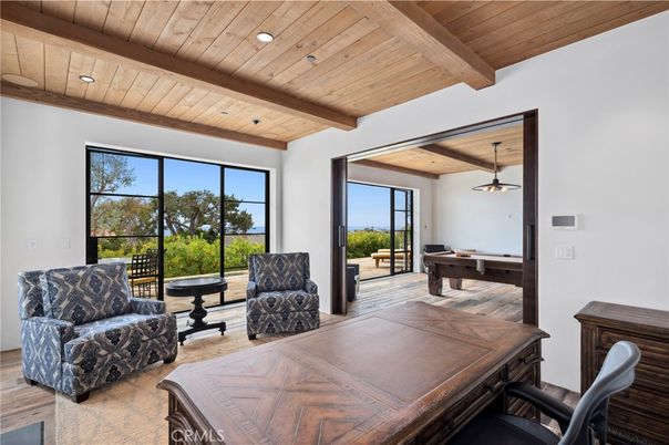 Billiard Table, Game Room, Interior, Recessed Lighting, Wooden Beams, Wooden Ceilings, Wood Texture Flooring