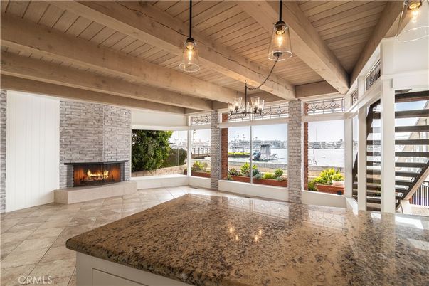 Fireplace, Interior, Pendant Lights, Stone Walls, Wooden Beams, Wooden Ceilings