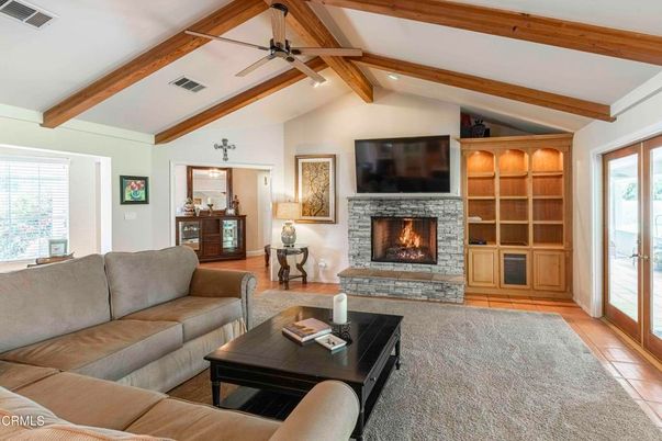 Fireplace, Interior, Living room, Wooden Beams