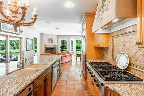 Chandelier, Fireplace, Interior, Kitchen, Living room, Recessed Lighting