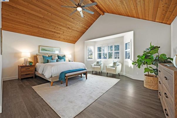 Bedroom, Interior, Wooden Ceilings, Wood Texture Flooring