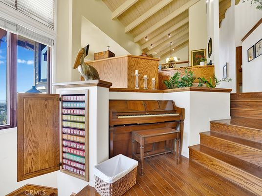 Interior, Pendant Lights, Piano, Wooden Beams, Wood Texture Flooring