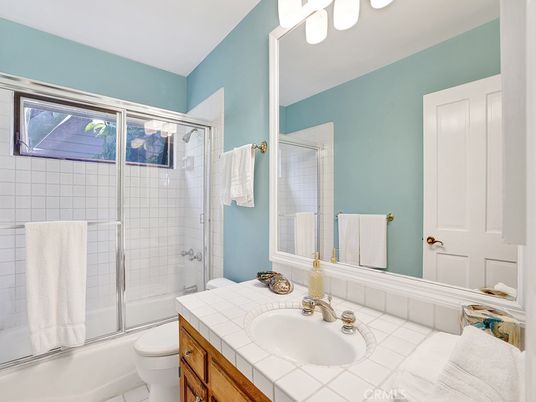 Bathroom, Glass Shower, Interior, Tile Countertops