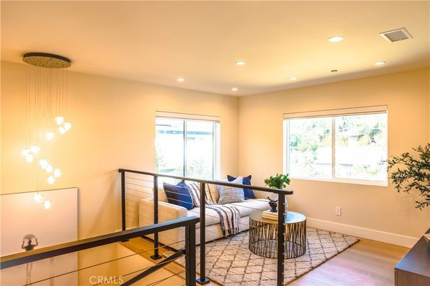 Bedroom, Interior, Pendant Lights, Recessed Lighting, Wood Texture Flooring