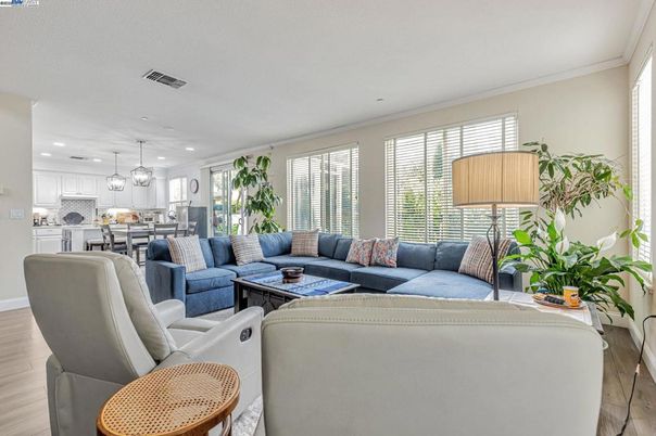 Dining room, Interior, Kitchen, Living room, Pendant Lights, Recessed Lighting, Wood Texture Flooring