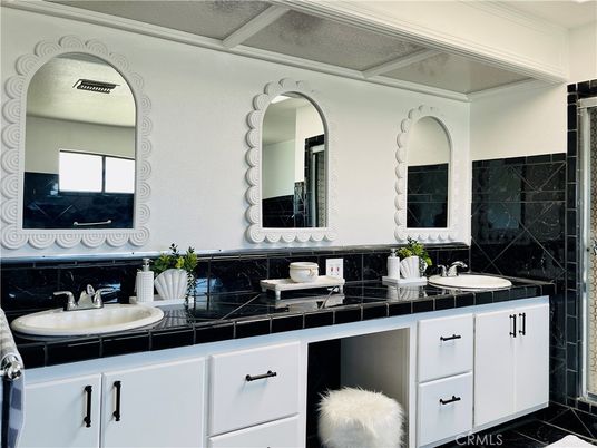 Bathroom, Dual Sink Vanities, Interior, Tile Countertops