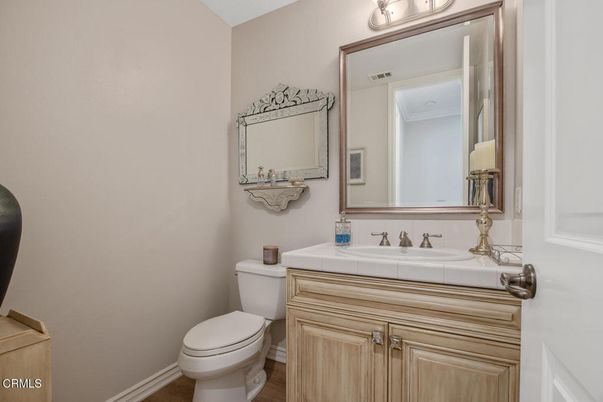 Bathroom, Interior, Tile Countertops, Wood Texture Flooring