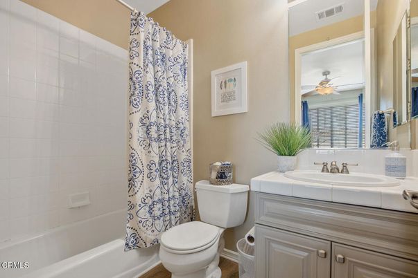 Bathroom, Interior, Tile Countertops, Wood Texture Flooring