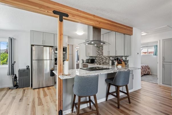 Interior, Kitchen, Stainless Steel Appliances, Wood Texture Flooring