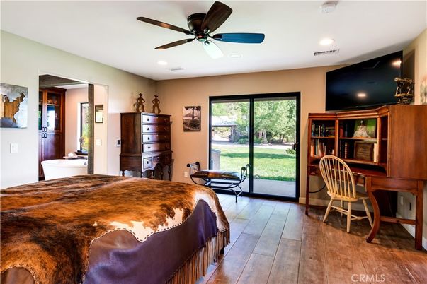 Bedroom, Home Office, Interior, Recessed Lighting, Wood Texture Flooring