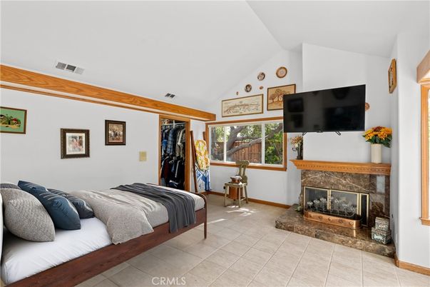 Bedroom, Fireplace, Interior
