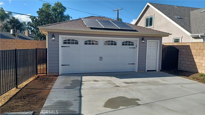 Detached Garage, Exterior, Solar Panels