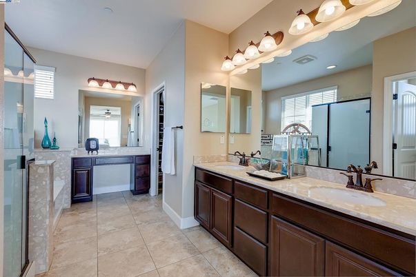Bathroom, Dual Sink Vanities, Glass Shower, Interior