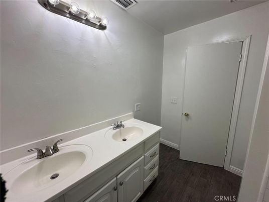 Bathroom, Dual Sink Vanities, Interior, Wood Texture Flooring